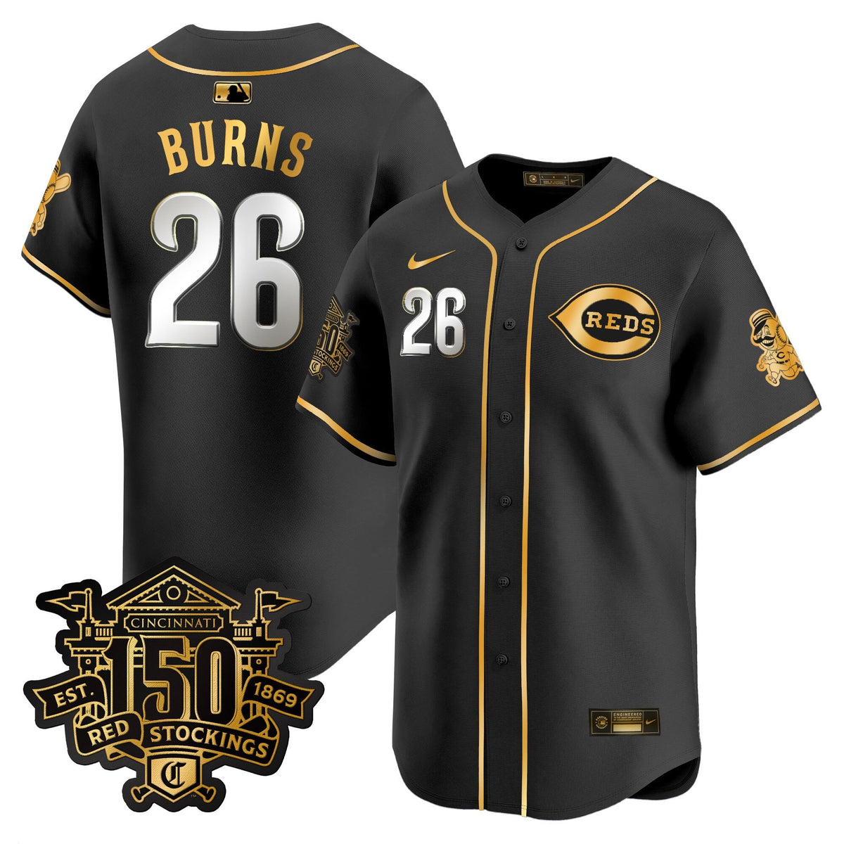 Men's Cincinnati Reds 150th Anniversary Patch Vapor Premier Limited Jersey - All Stitched