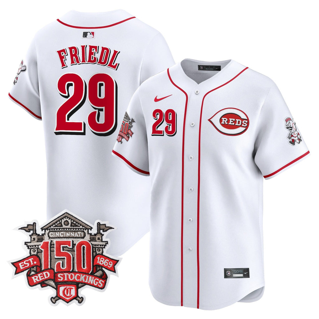 Men's Cincinnati Reds 150th Anniversary Patch Vapor Premier Limited Jersey - All Stitched