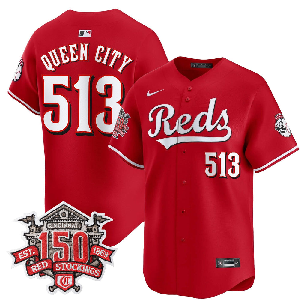 Men's Cincinnati Reds 150th Anniversary Patch Vapor Premier Limited Jersey - All Stitched