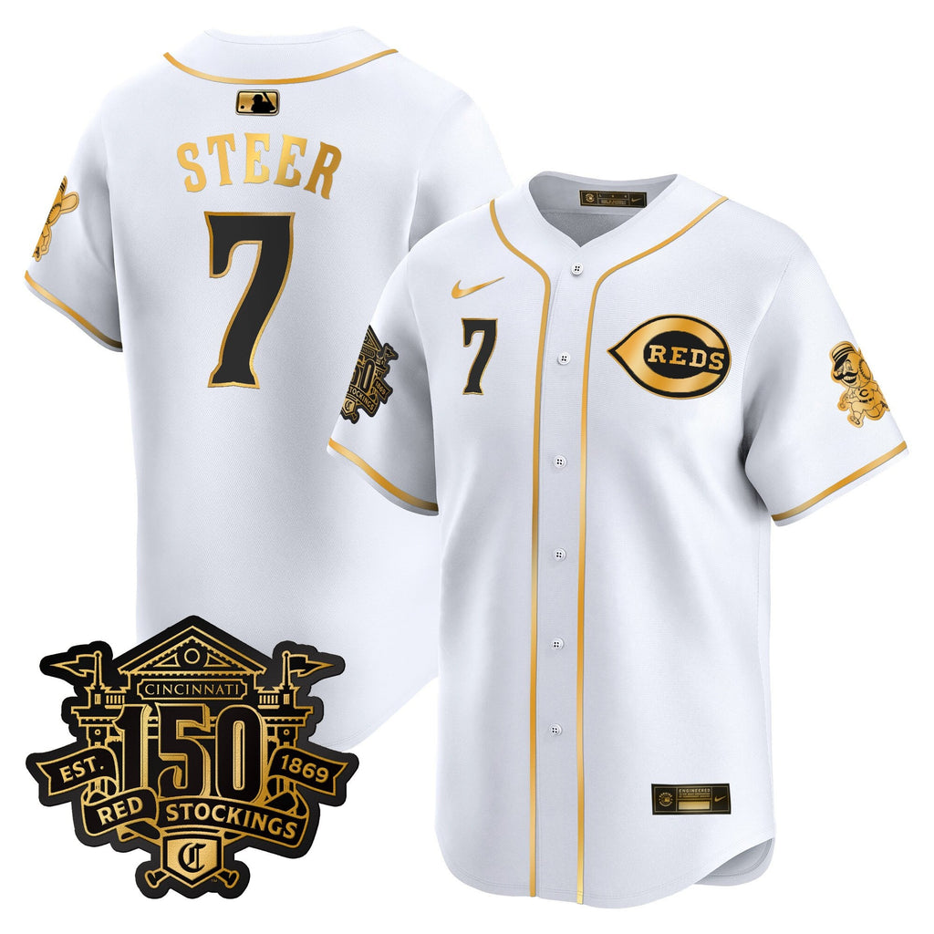 Men's Cincinnati Reds 150th Anniversary Patch Vapor Premier Limited Jersey - All Stitched