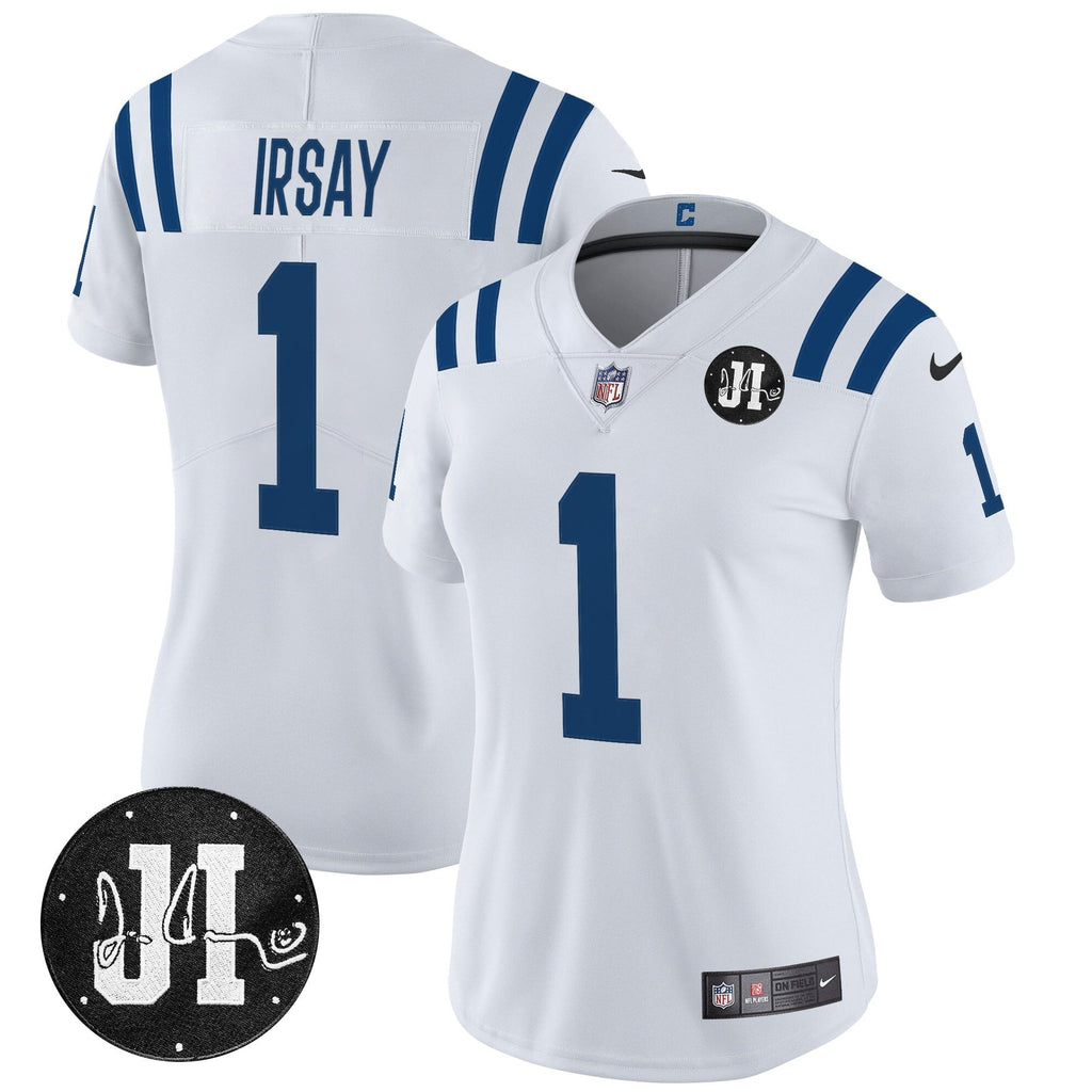 Women's Indianapolis Colts 2025 Jim Irsay Patch Vapor Limited Jersey - All Stitched