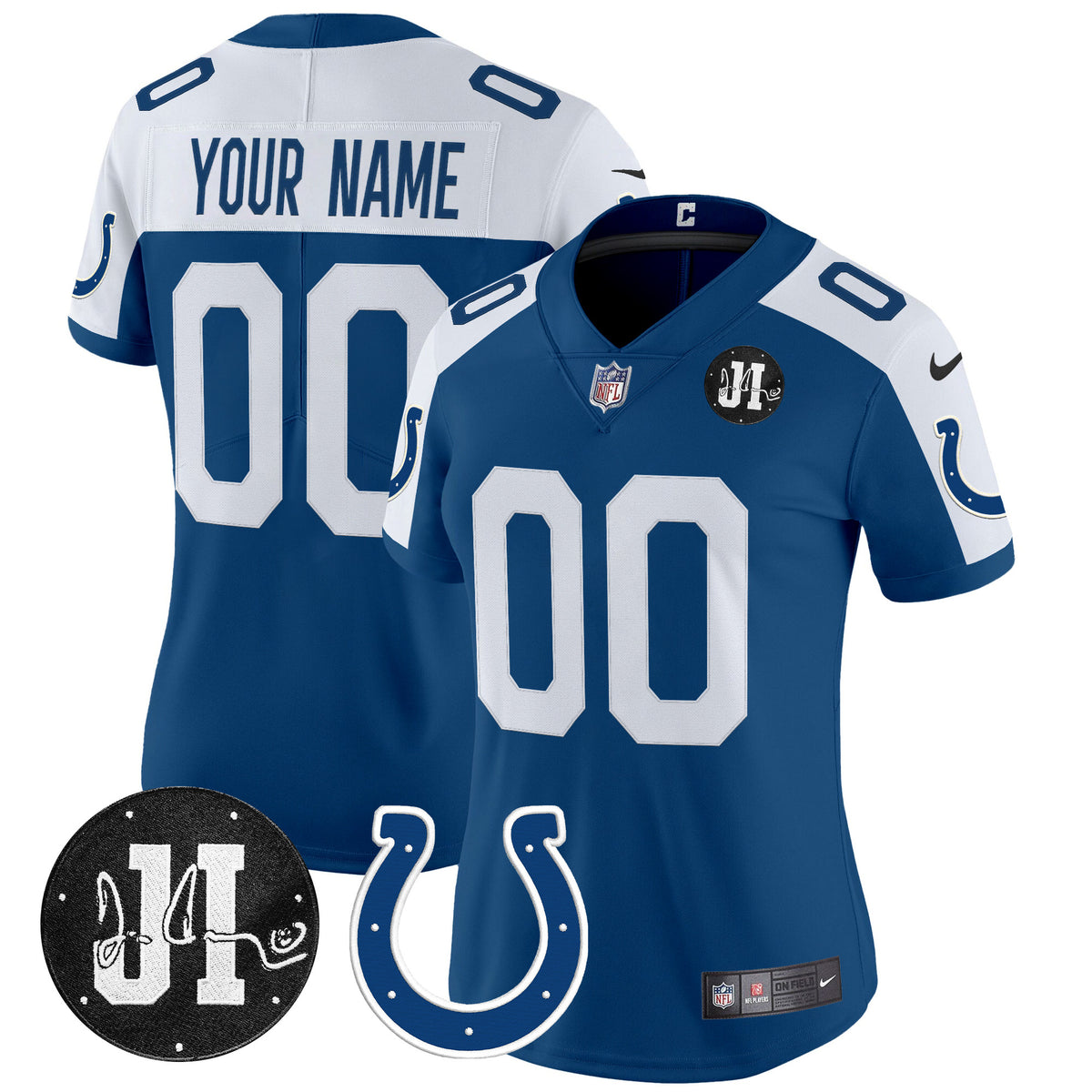 Indianapolis Colts 2025 Jim Irsay Patch Vapor Limited Custom Jersey - All Stitched