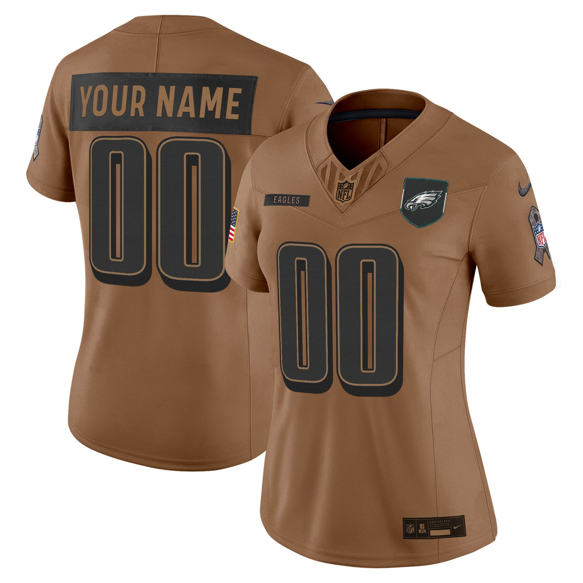 Philadelphia Eagles 2025 Salute to Service Limited Custom Jersey - All Stitched