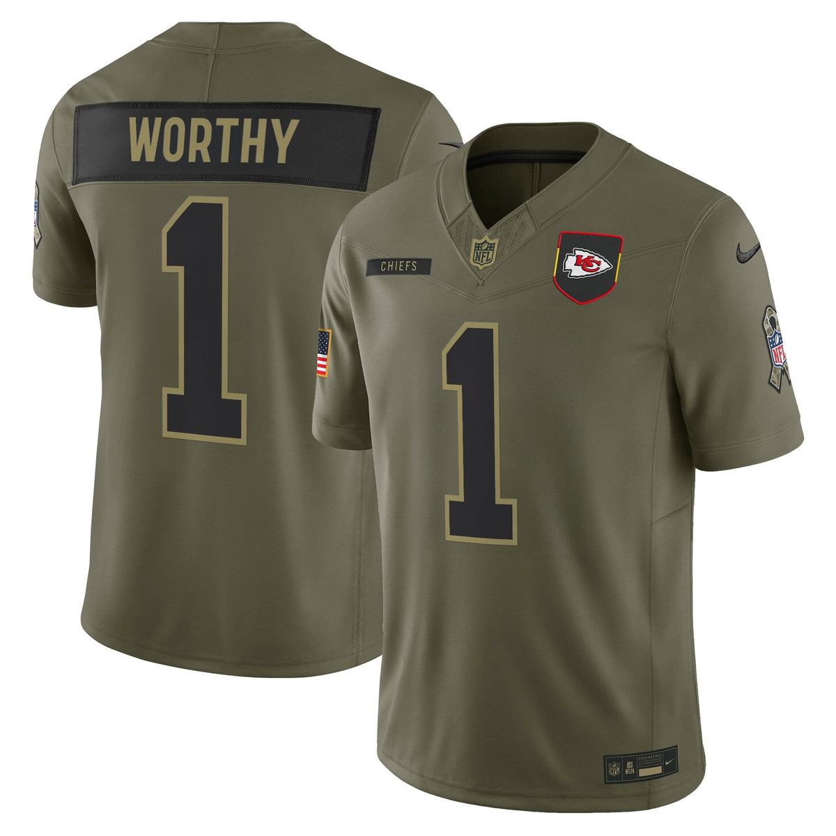 Kansas City Chiefs 2025 Salute to Service Vapor Limited Jersey - All Stitched