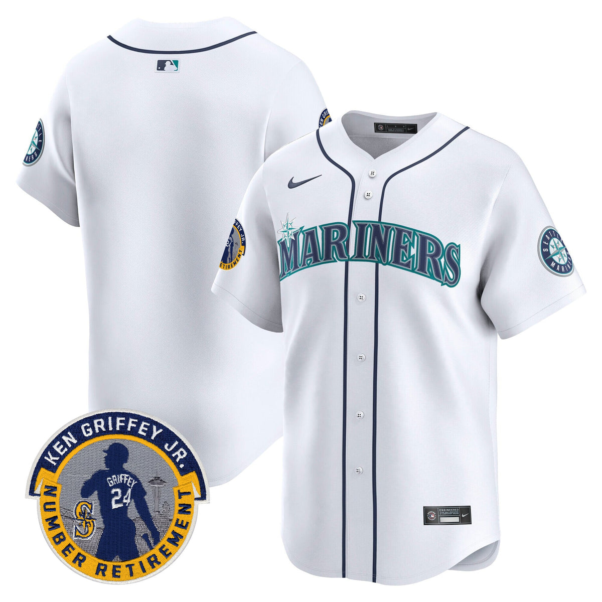 Men's Seattle Mariners 2025 Ken Griffey Jr. Patch Vapor Premier Limited Jersey - All Stitched