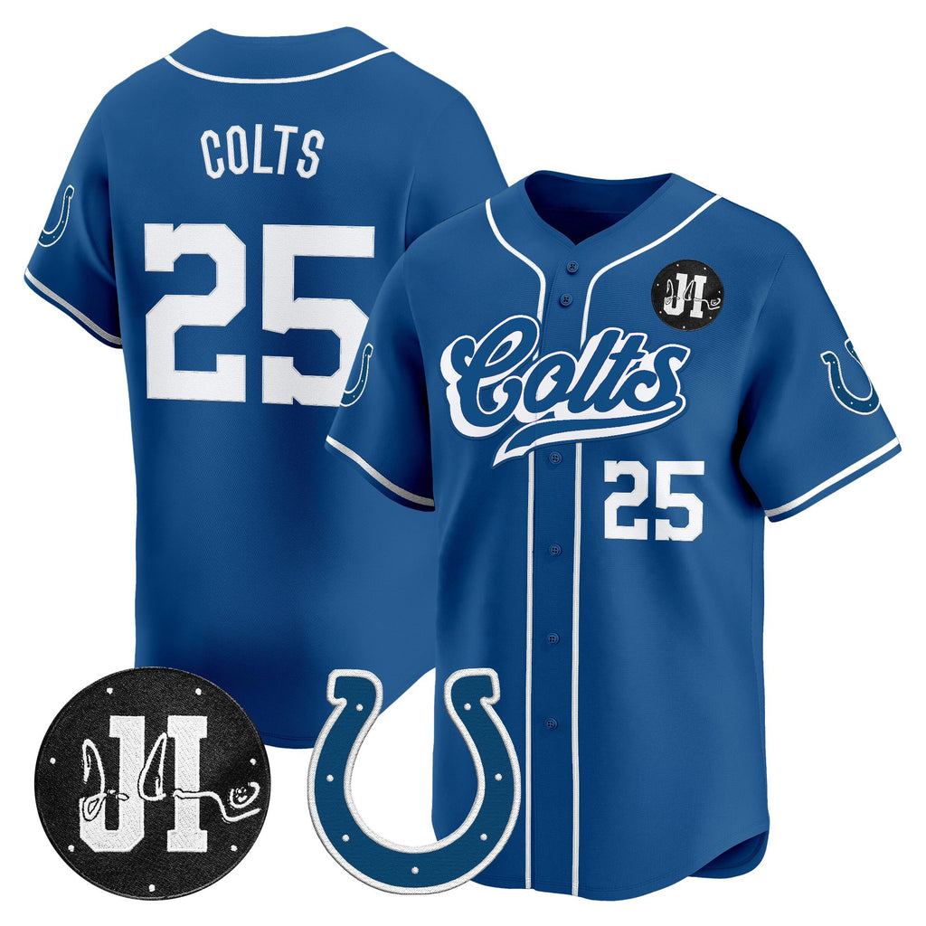 Men's Indianapolis Colts 2025 Jim Irsay Patch Vapor Baseball Jersey - All Stitched