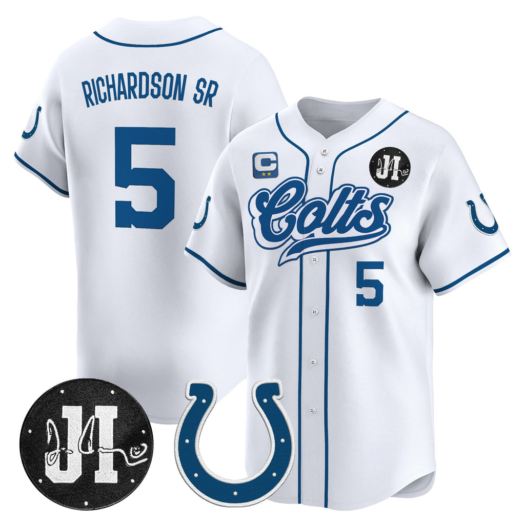 Men's Indianapolis Colts 2025 Jim Irsay Patch Vapor Baseball Jersey - All Stitched