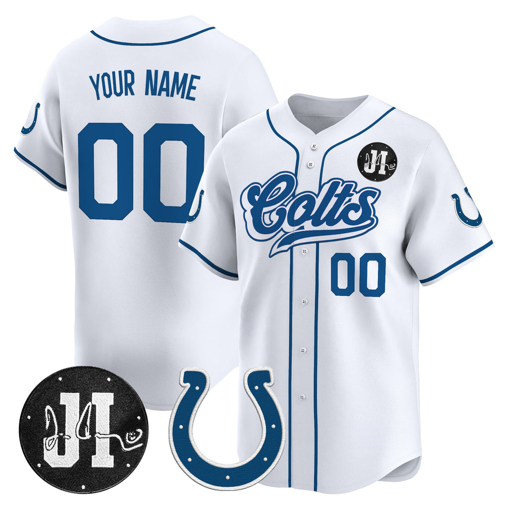 Indianapolis Colts 2025 Jim Irsay Patch Vapor Baseball Custom Jersey - All Stitched