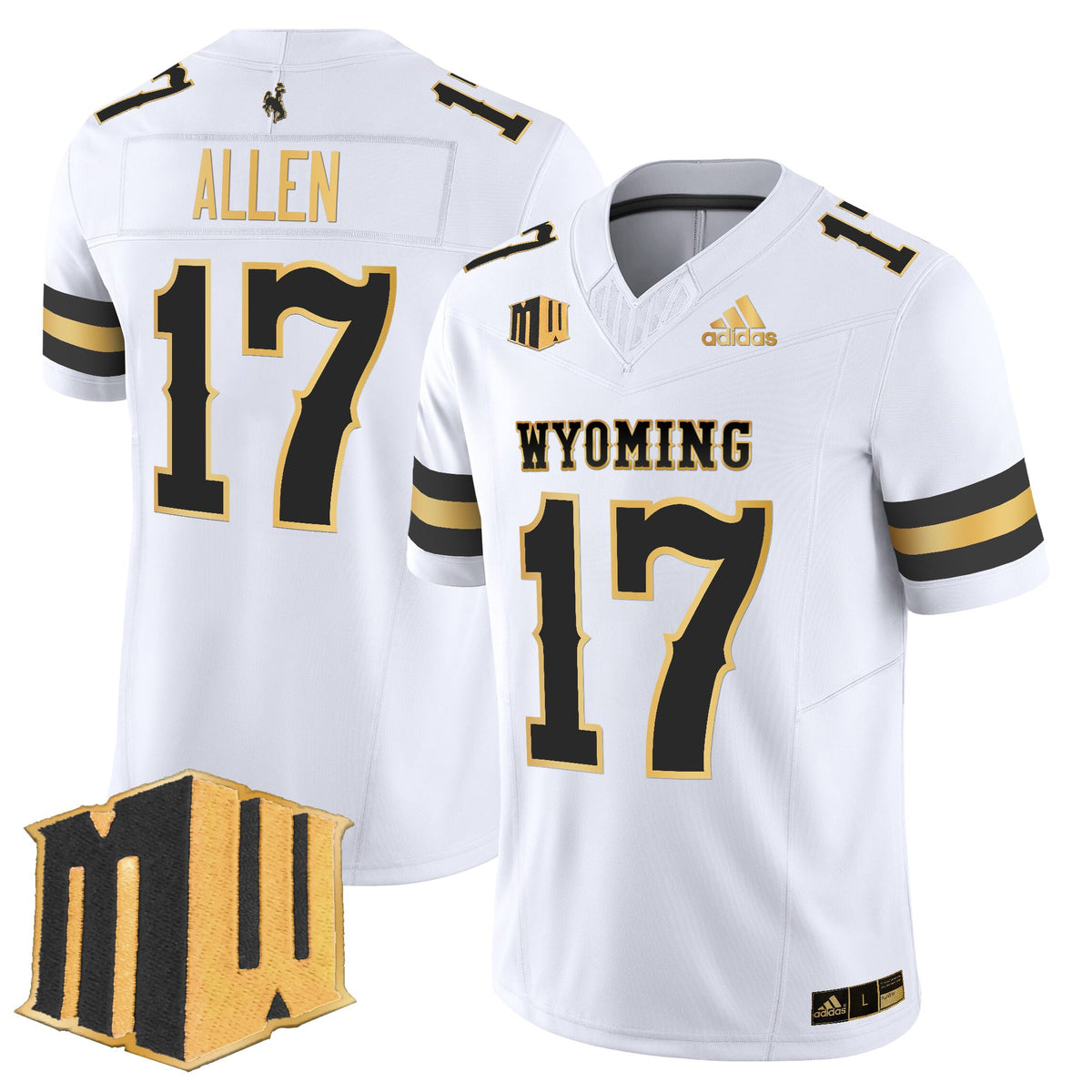 Men's Wyoming Cowboys 2025 Gold Vapor Limited Jersey - All Stitched