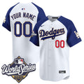 Dodgers 2025 World Series Gold Trim Vapor Premier Limited Custom Jersey - All Stitched
