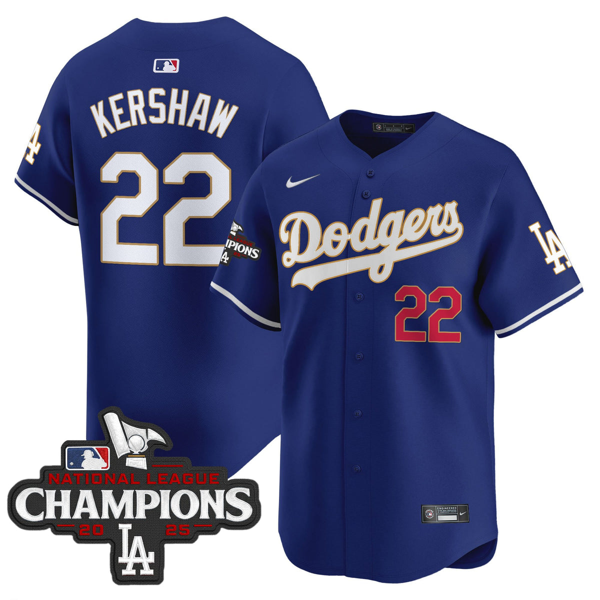 Men's Dodgers 2025 National League Champions Vapor Premier Limited Jersey - All Stitched