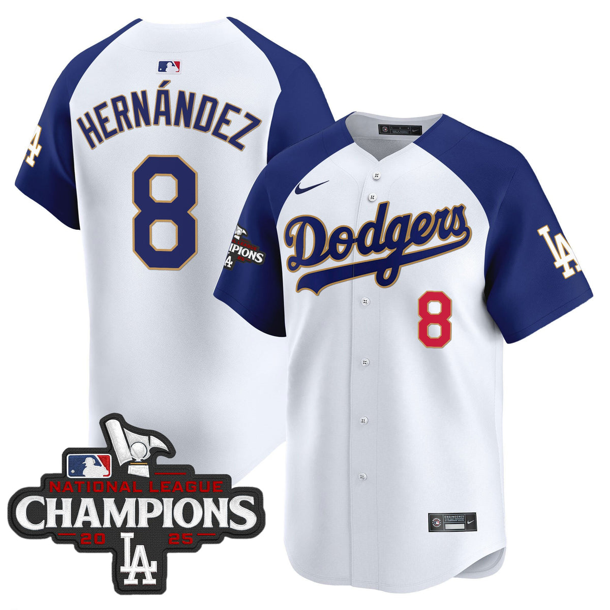 Men's Dodgers 2025 National League Champions Vapor Premier Limited Jersey - All Stitched