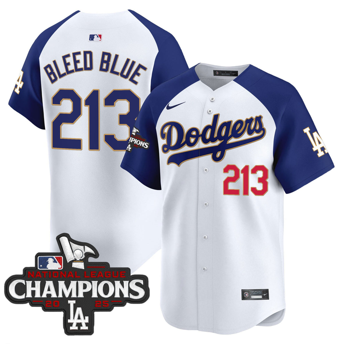 Men's Dodgers 2025 National League Champions Vapor Premier Limited Jersey - All Stitched