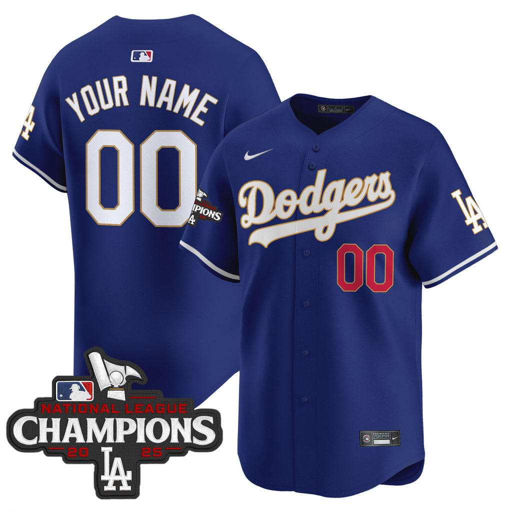 Dodgers 2025 National League Champions Vapor Premier Limited Custom Jersey - All Stitched