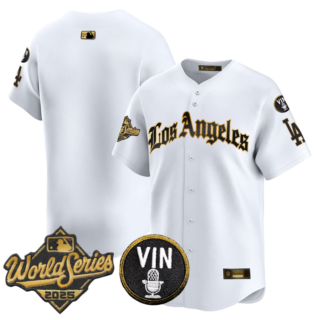 Men's Dodgers 2025 World Series Vapor Premier Limited Jersey - LA Gothic Edition - All Stitched
