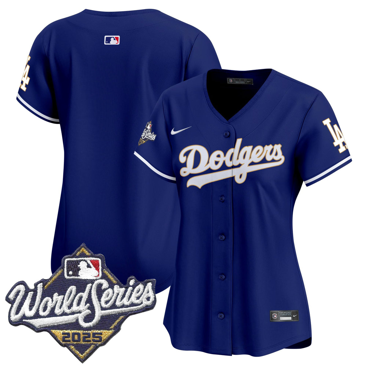 Women's Dodgers 2025 World Series Gold Trim Vapor Premier Limited Jersey - All Stitched