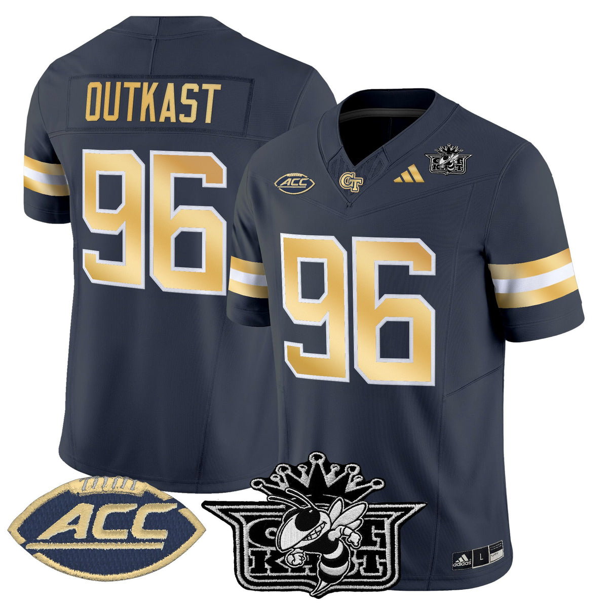Men's Outkast x Georgia Tech Yellow Jackets 2025 Vapor Limited Jersey - All stitched