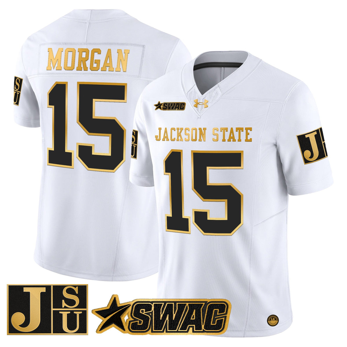Men's Jackson State Tigers 2025 Gold Vapor Limited Jersey - All Stitched