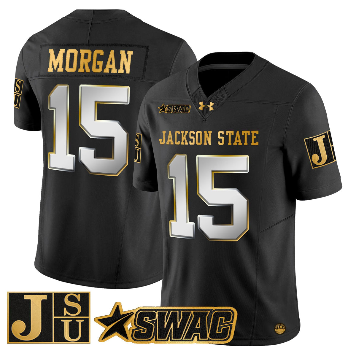 Men's Jackson State Tigers 2025 Gold Vapor Limited Jersey - All Stitched