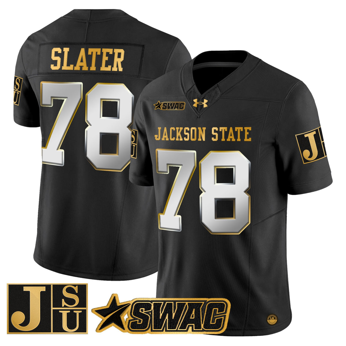 Men's Jackson State Tigers 2025 Gold Vapor Limited Jersey - All Stitched