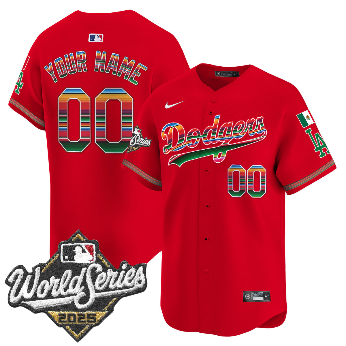 Dodgers Mexico 2025 World Series Vapor Premier Limited Custom Jersey - All Stitched