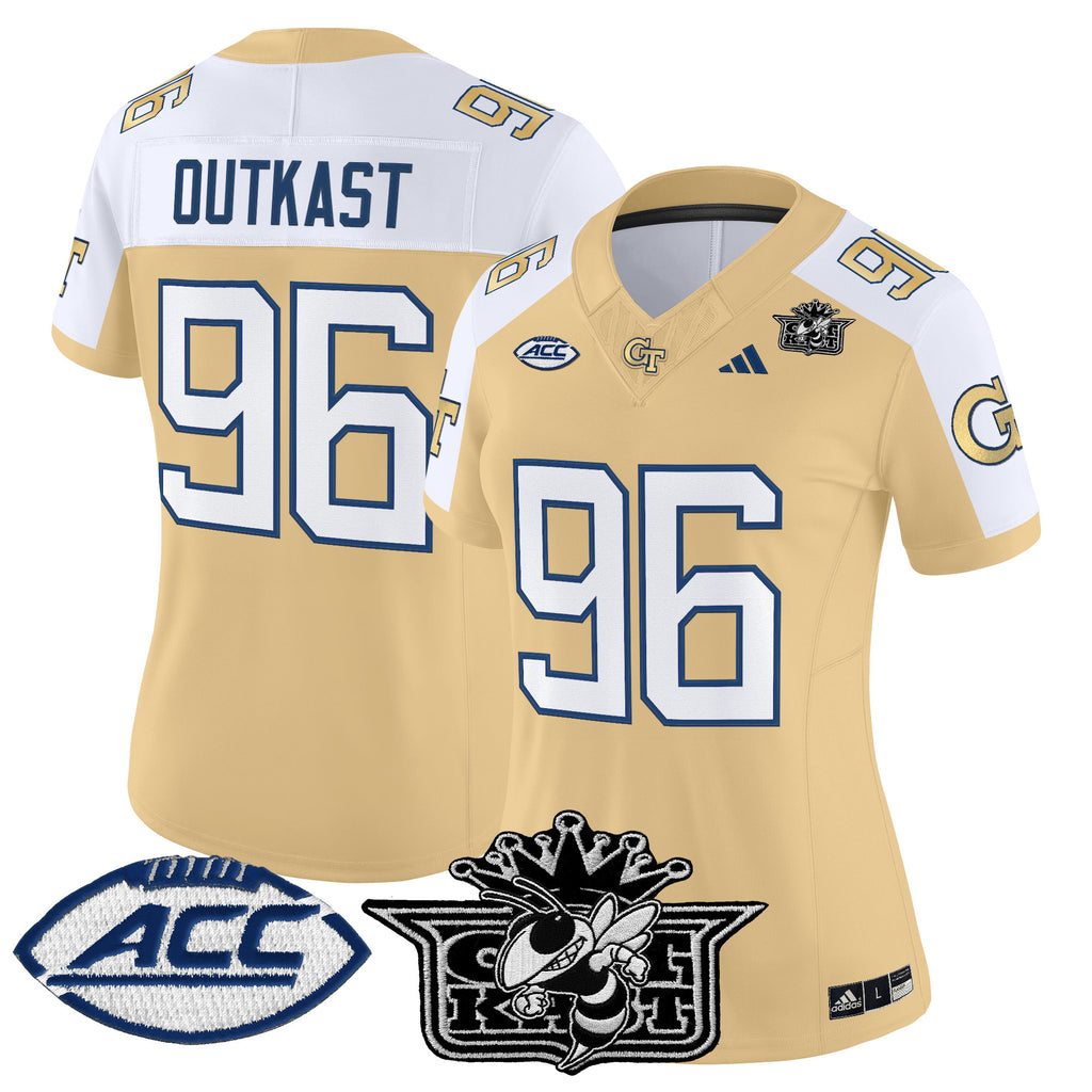 Women's Outkast x Georgia Tech Yellow Jackets 2025 Vapor Limited Jersey - All stitched