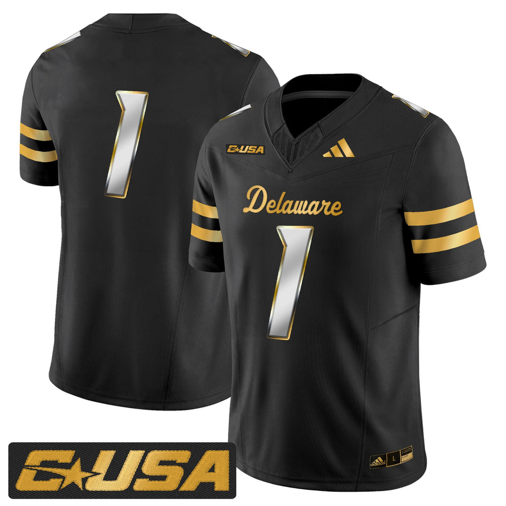 Men's Delaware Blue Hens 2025 Gold Vapor Limited Jersey - All Stitched