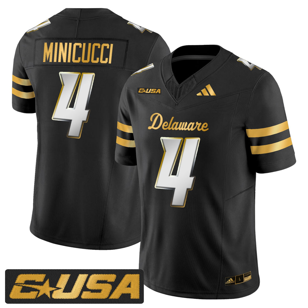 Men's Delaware Blue Hens 2025 Gold Vapor Limited Jersey - All Stitched