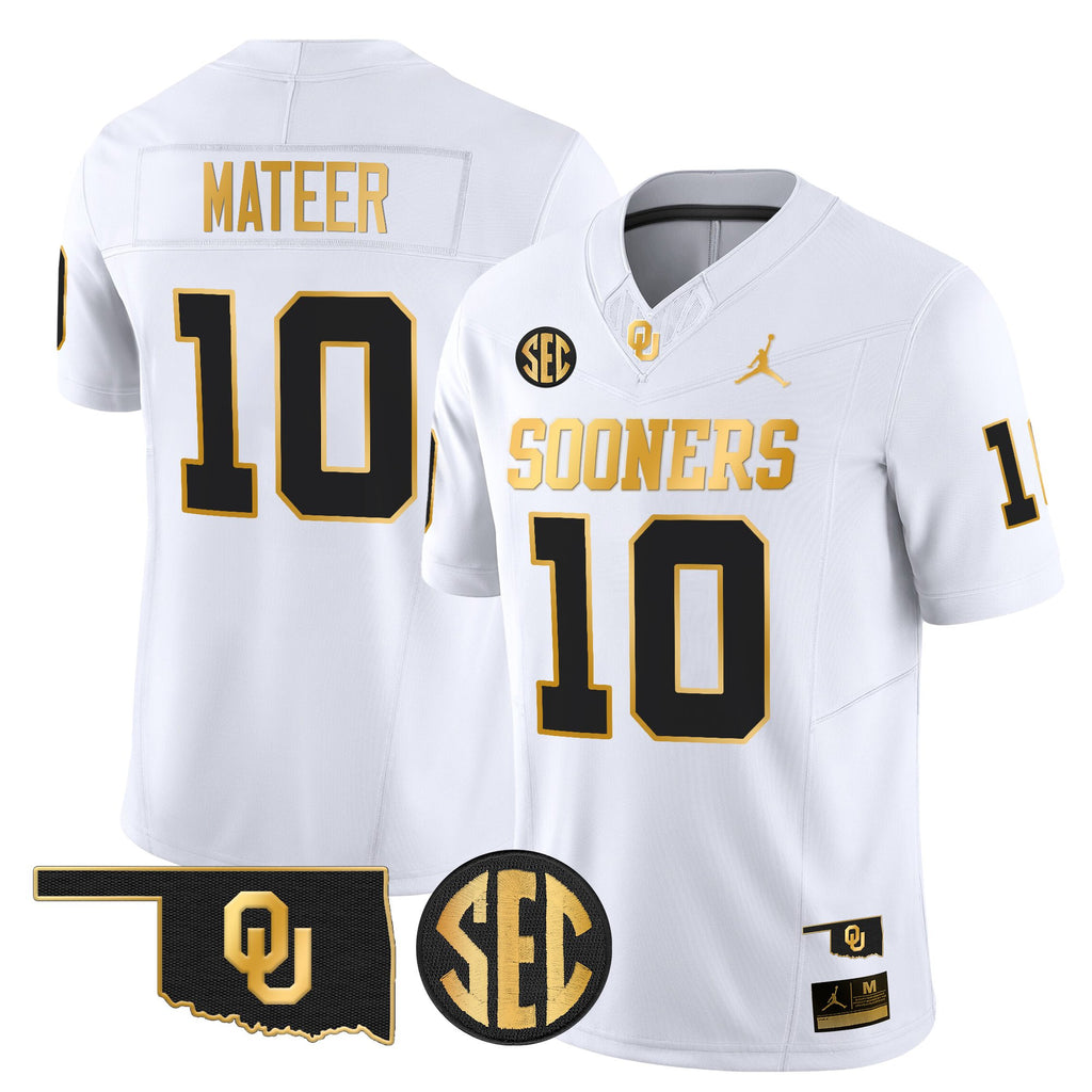 Men's Oklahoma Sooners 2025 Gold Vapor Limited Jersey - All Stitched