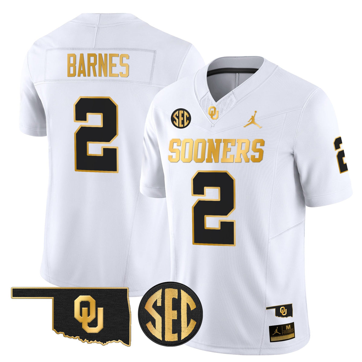 Men's Oklahoma Sooners 2025 Gold Vapor Limited Jersey - All Stitched