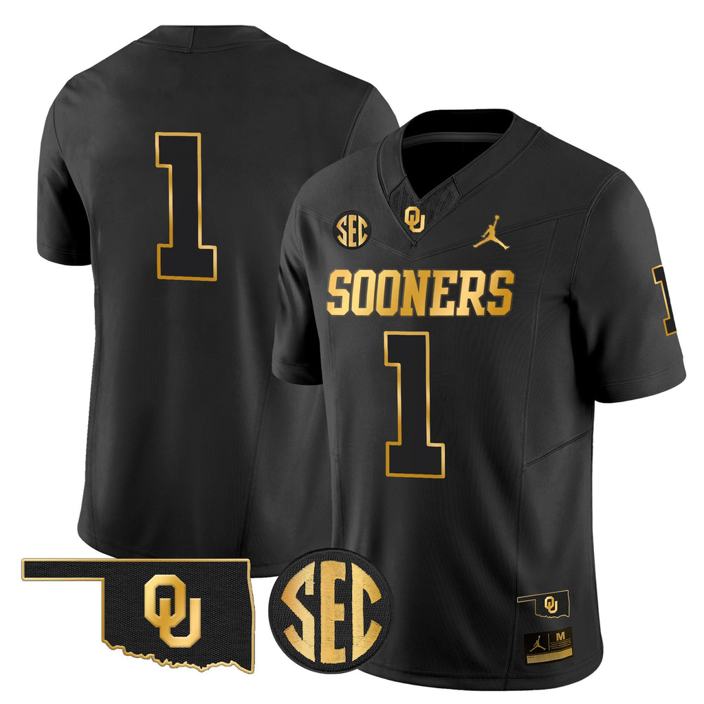 Men's Oklahoma Sooners 2025 Gold Vapor Limited Jersey - All Stitched
