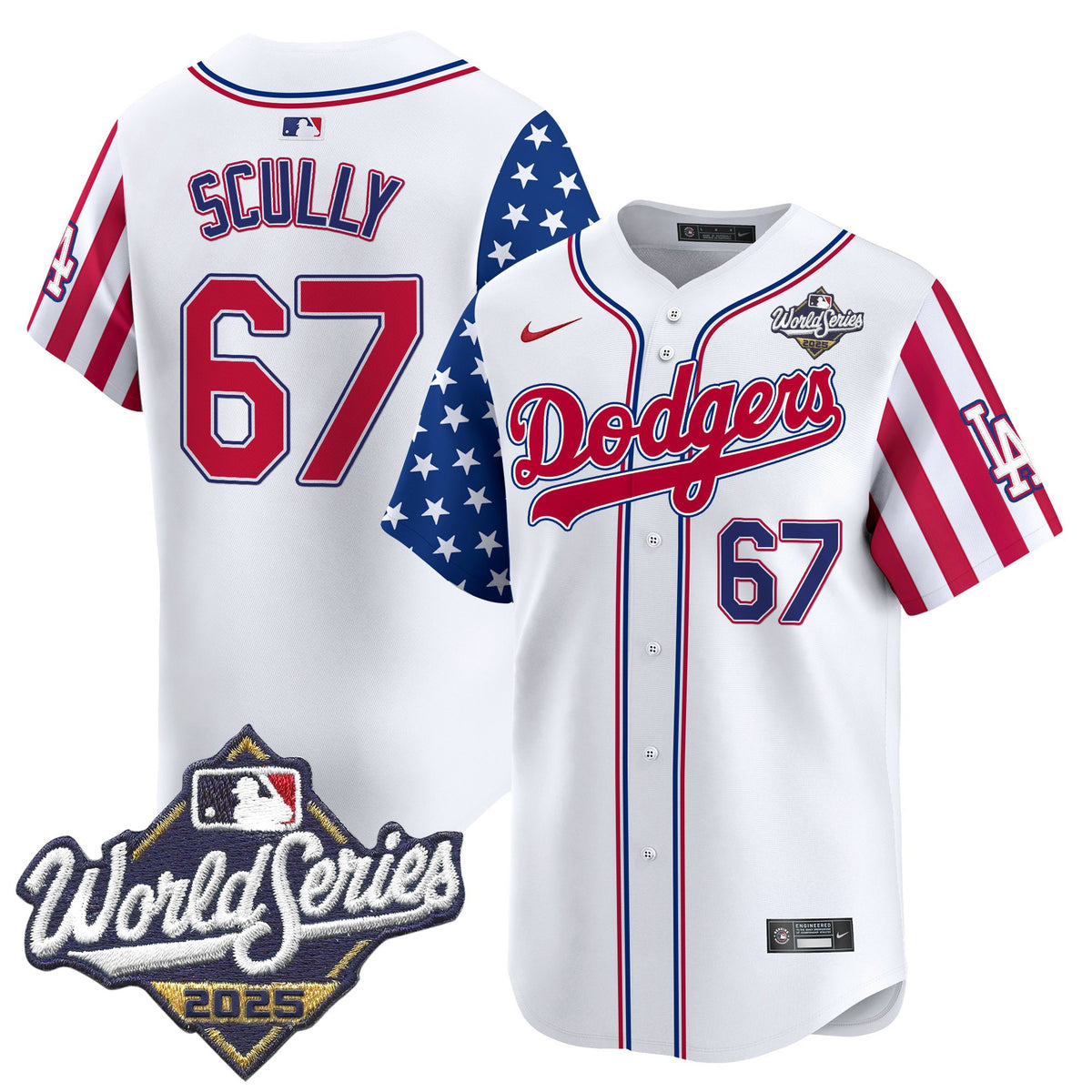 Men's Dodgers 2025 World Series Vapor Premier Limited Jersey - American Style - All Stitched