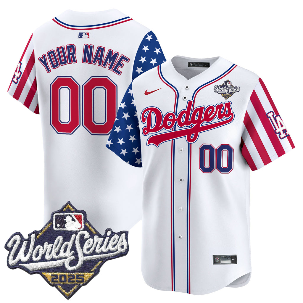 Dodgers 2025 World Series Vapor Premier Limited Custom Jersey - American Style - All Stitched