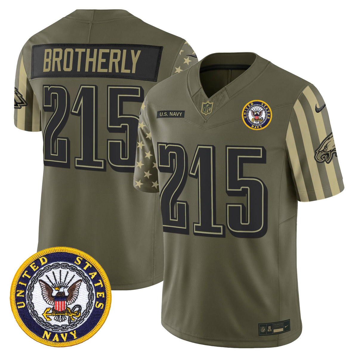 Men's Philadelphia Eagles x U.S. Military Veteran Vapor Limited Jersey - All Stitched