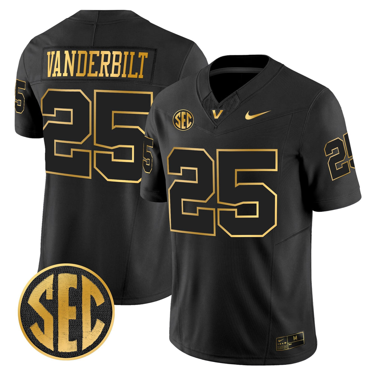 Men's Vanderbilt Commodores 2025 Gold Vapor Limited Jersey - All Stitched
