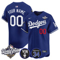 Dodgers 2025 World Series Vapor Premier Limited Custom Jersey - Vin Scully & Fernando Patch - All Stitched