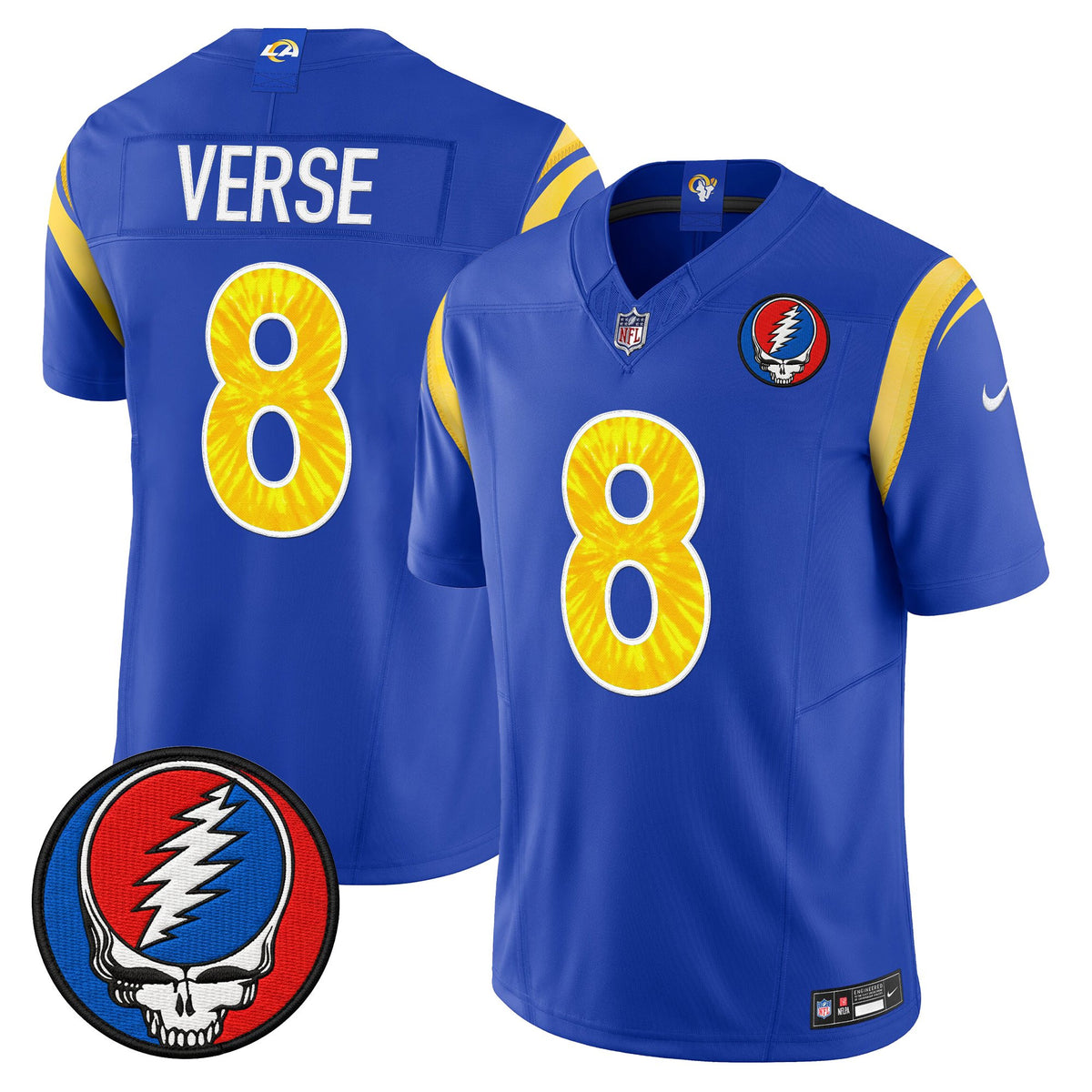 Men's Los Angeles Rams x Grateful Dead Vapor Limited Jersey - All Stitched