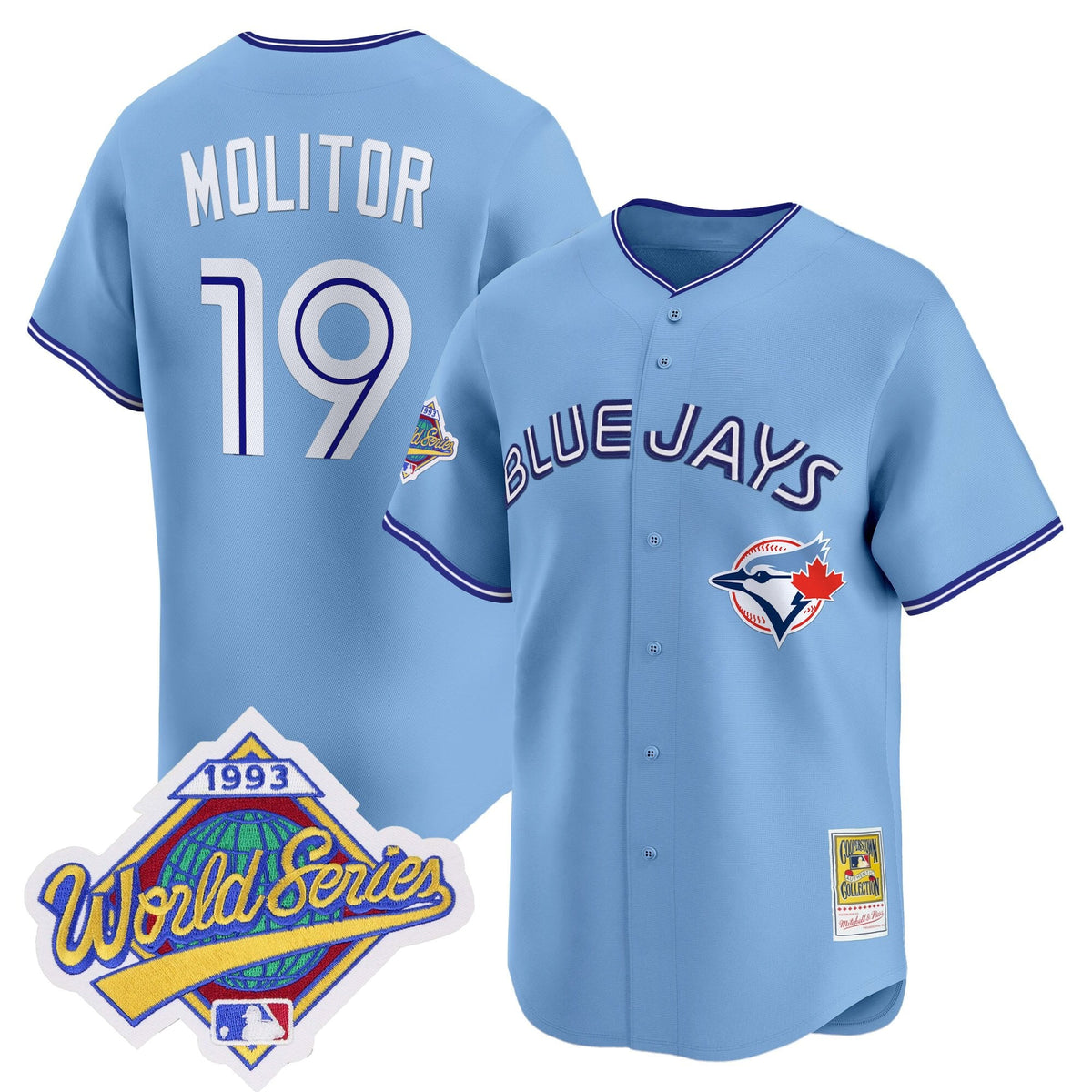Men's Toronto Blue Jays 1993 World Series Vapor Premier Jersey - Throwback Edition - All Stitched