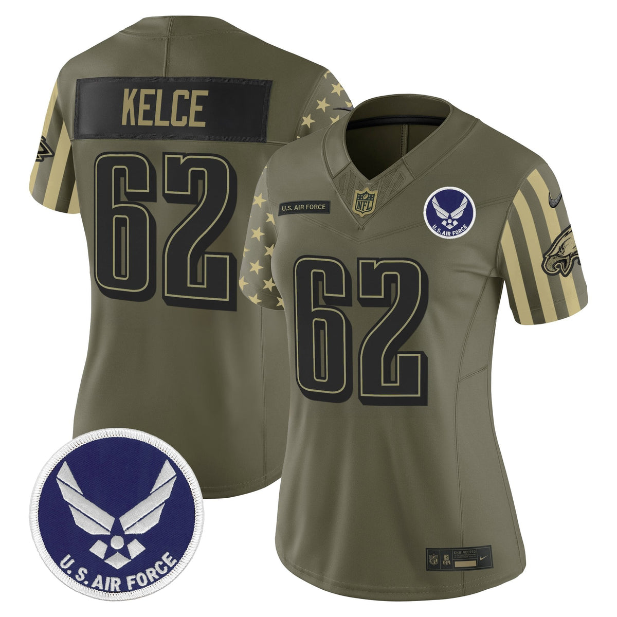 Women's Philadelphia Eagles x U.S. Military Veteran Vapor Limited Jersey - All Stitched