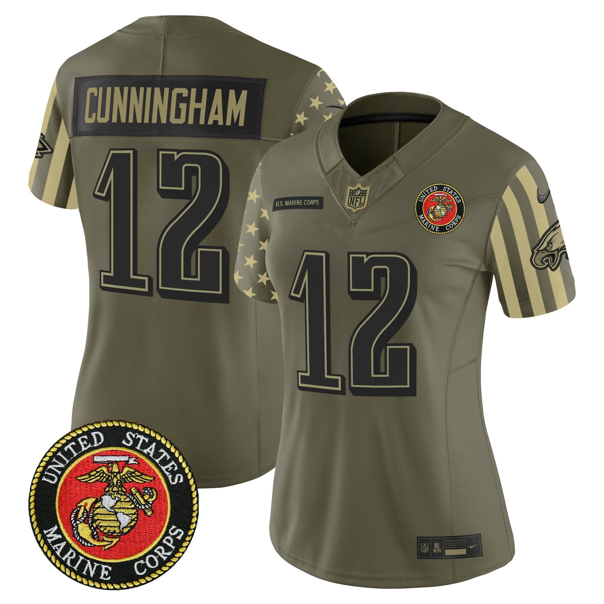 Women's Philadelphia Eagles x U.S. Military Veteran Vapor Limited Jersey - All Stitched