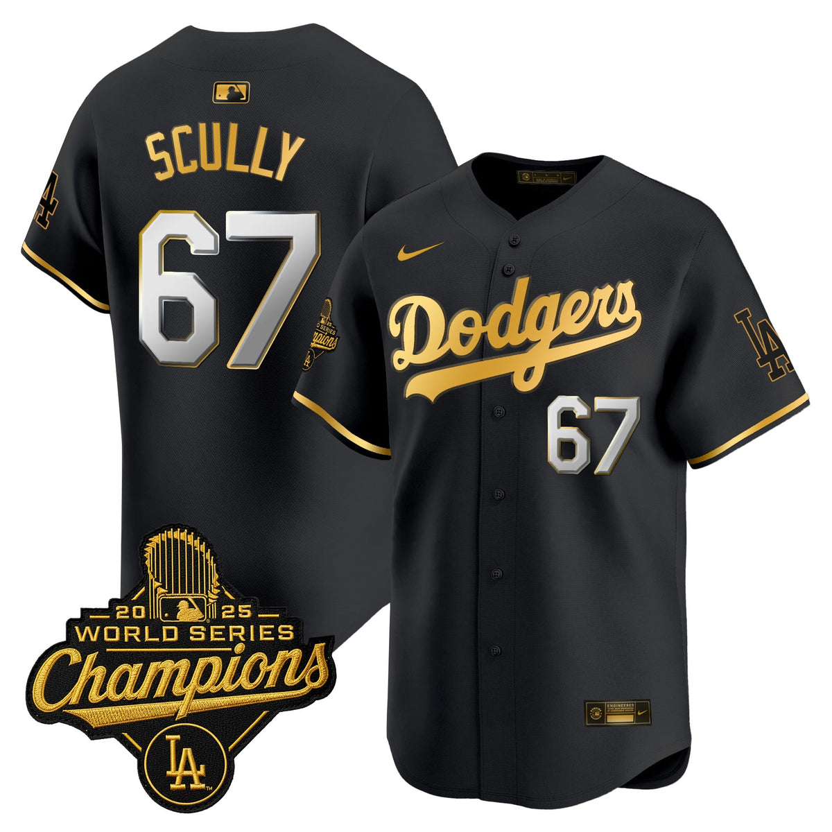 Men's Dodgers 2025 World Series Champions Vapor Premier Limited Jersey - All Stitched