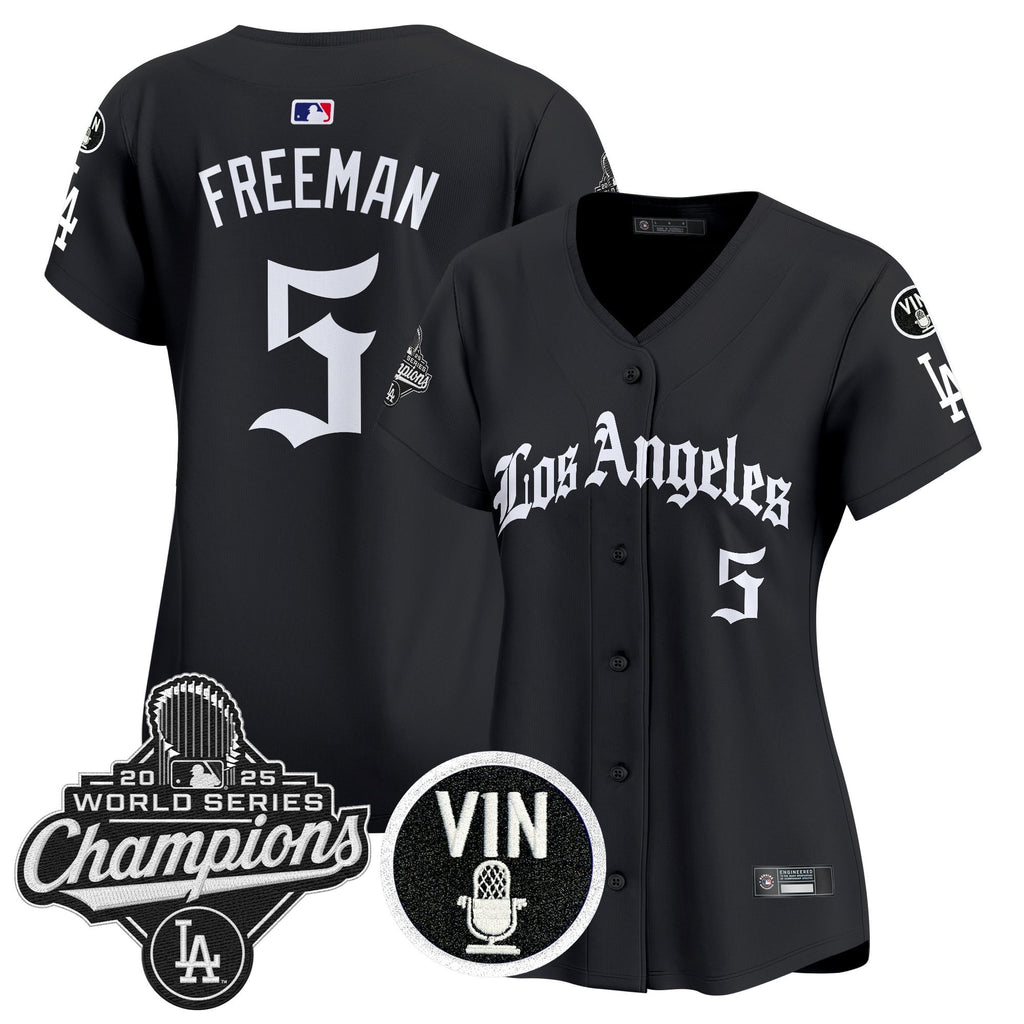 Women's Dodgers 2025 World Series Champions Vapor Premier Limited Jersey - LA Gothic Edition - All Stitched