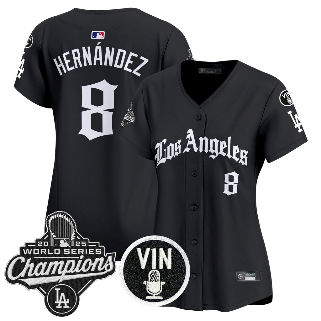 Women's Dodgers 2025 World Series Champions Vapor Premier Limited Jersey - LA Gothic Edition - All Stitched