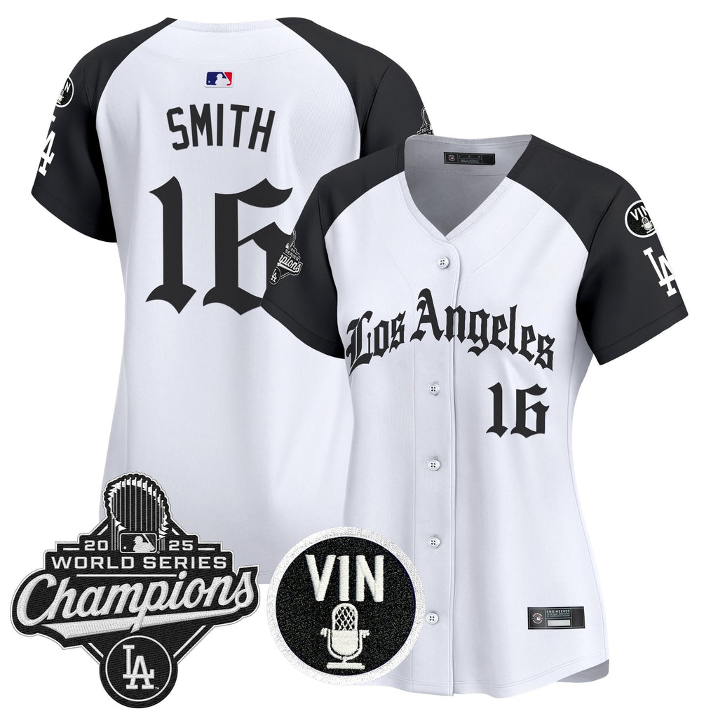Women's Dodgers 2025 World Series Champions Vapor Premier Limited Jersey - LA Gothic Edition - All Stitched