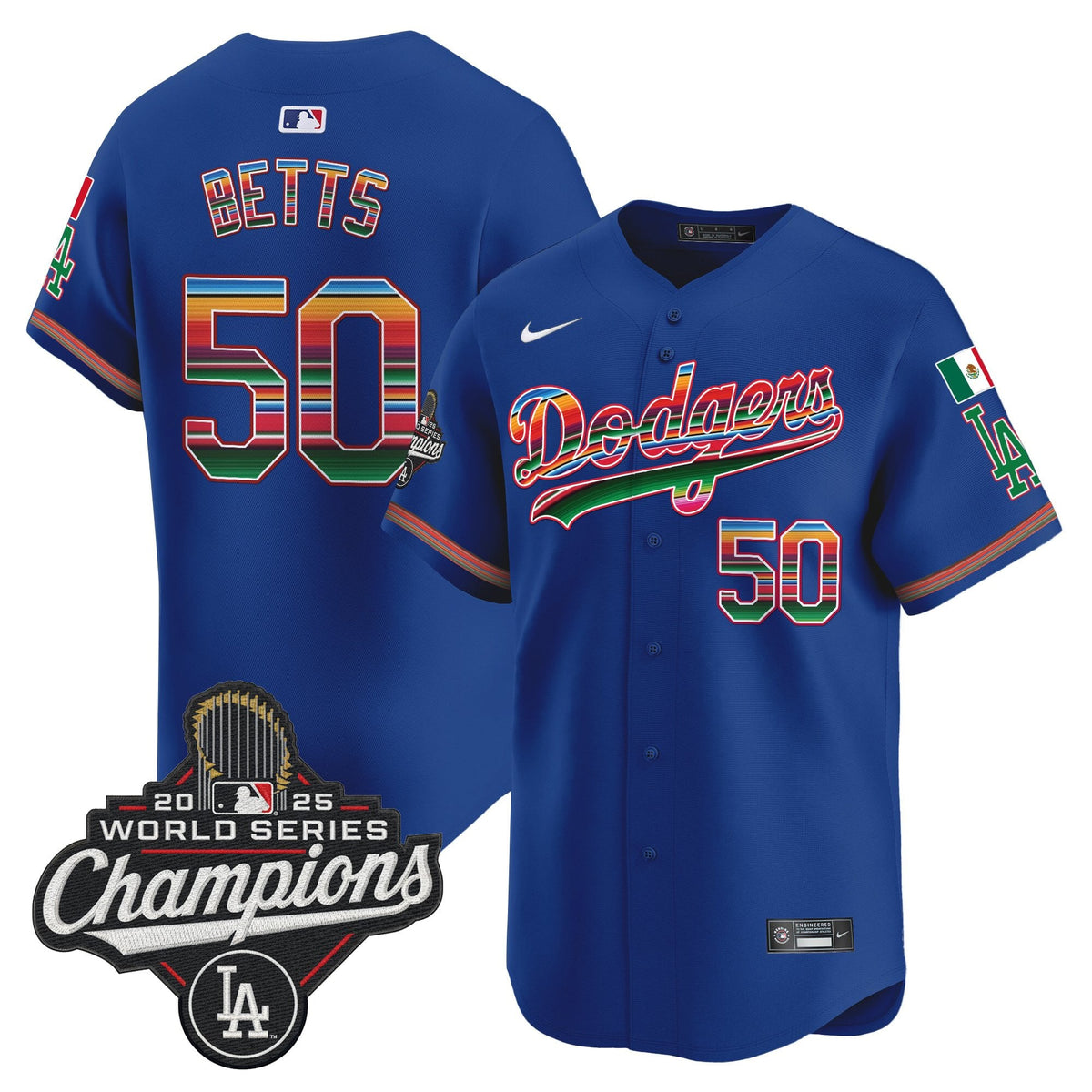 Men's Dodgers Mexico 2025 World Series Champions Vapor Premier Limited Jersey - All Stitched