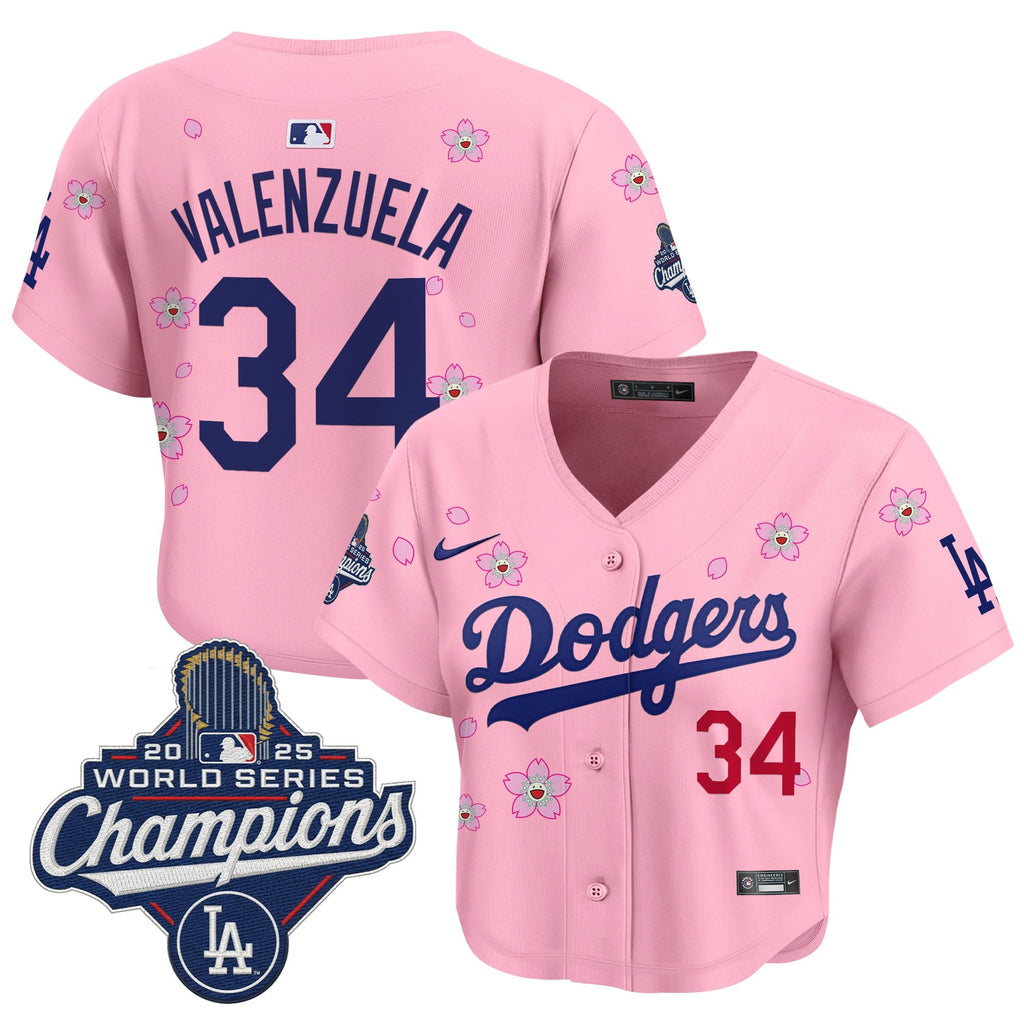 Women's Dodgers 2025 World Series Champions x Tokyo Series Crop Top Baseball Jersey - All Stitched