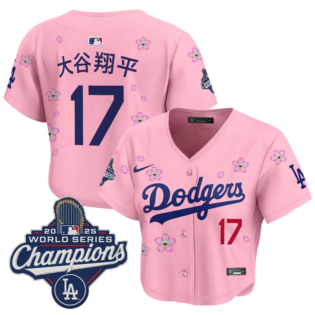 Women's Dodgers 2025 World Series Champions x Tokyo Series Crop Top Baseball Jersey - All Stitched