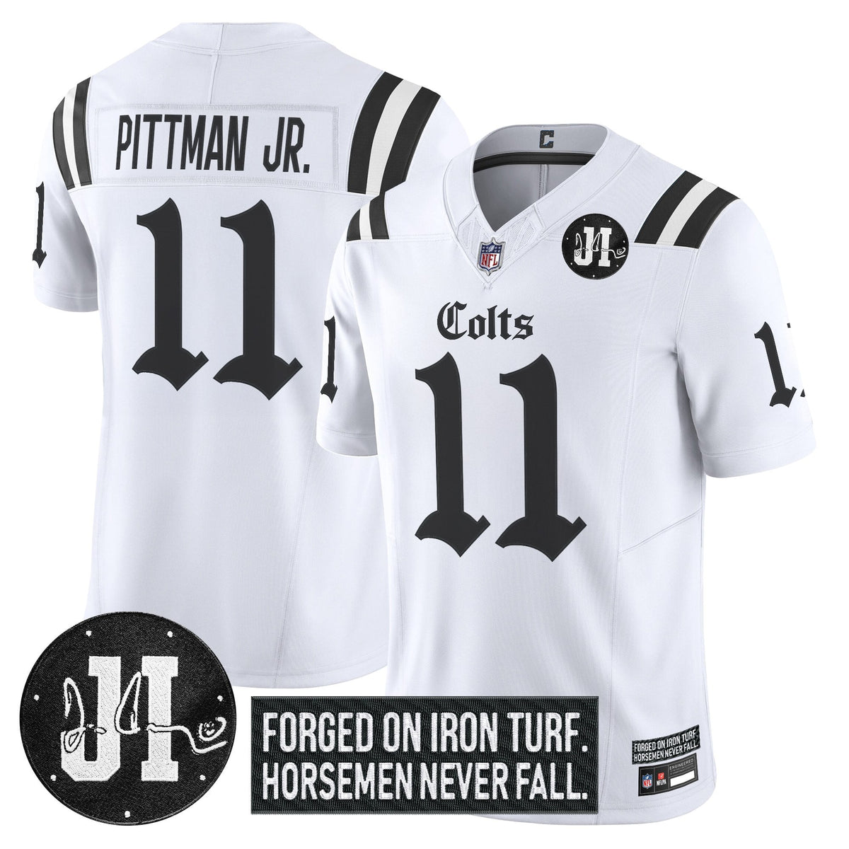 Men's Indianapolis Colts 2025 'Gothic Iron Hoof Edition' Vapor Limited Jersey - Jim Irsay Patch - All Stitched