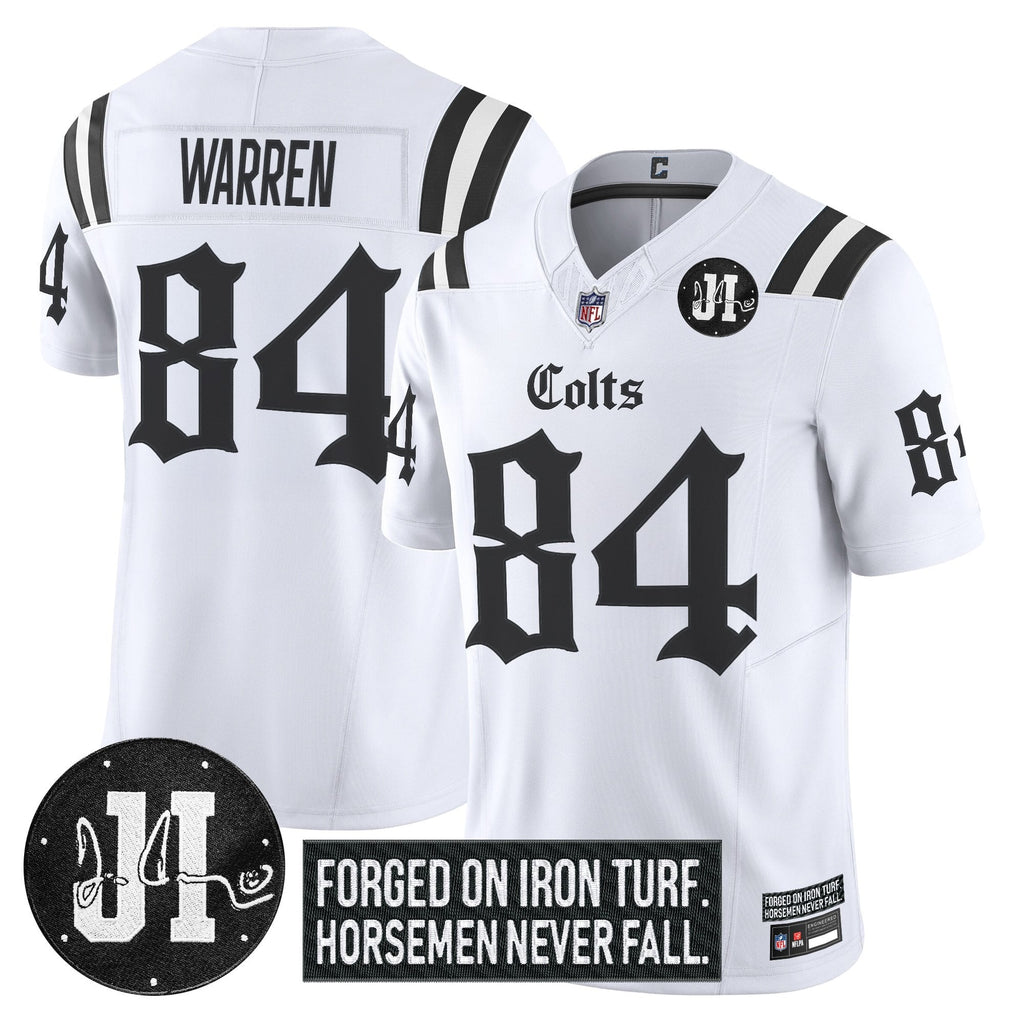 Men's Indianapolis Colts 2025 'Gothic Iron Hoof Edition' Vapor Limited Jersey - Jim Irsay Patch - All Stitched