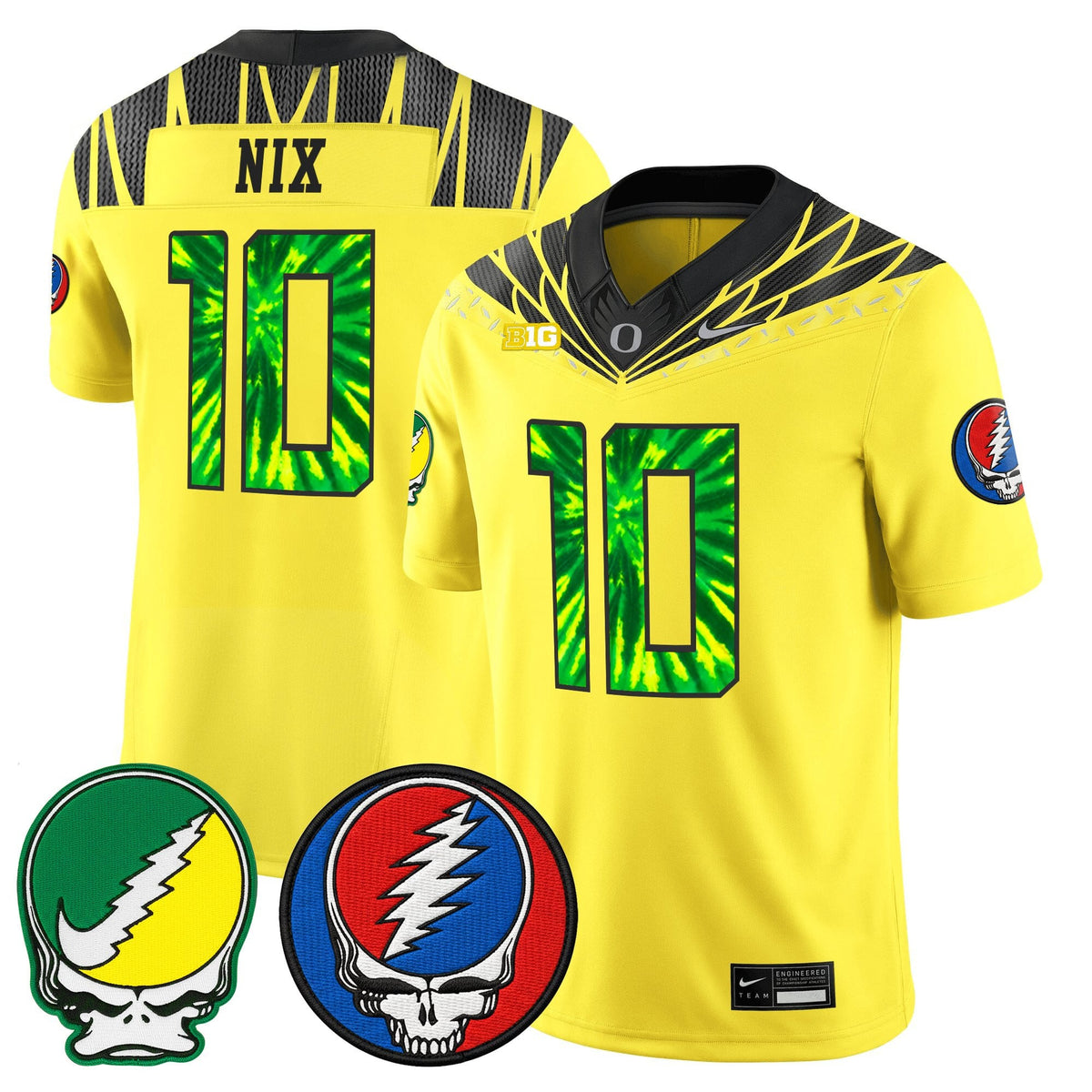 Men's Oregon Ducks 2025 'Grateful Ducks x Grateful Dead' Vapor Limited Jersey - All Stitched